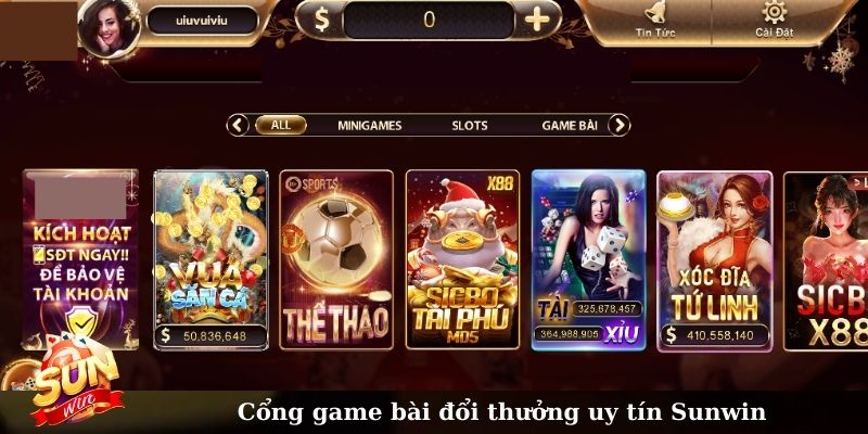 Cổng game bài đổi thưởng uy tín Sunwin