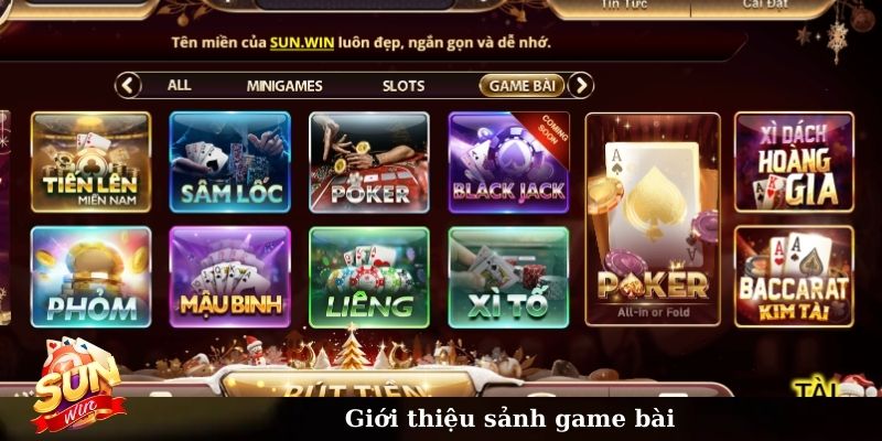 Giới thiệu sảnh game bài